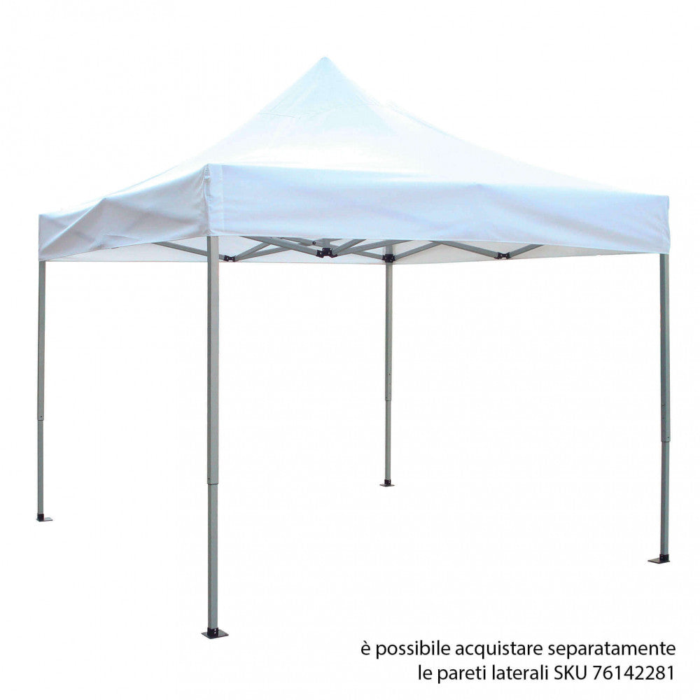 Gazebo Pieghevole Professional 3x3 m in Alluminio Bianco...