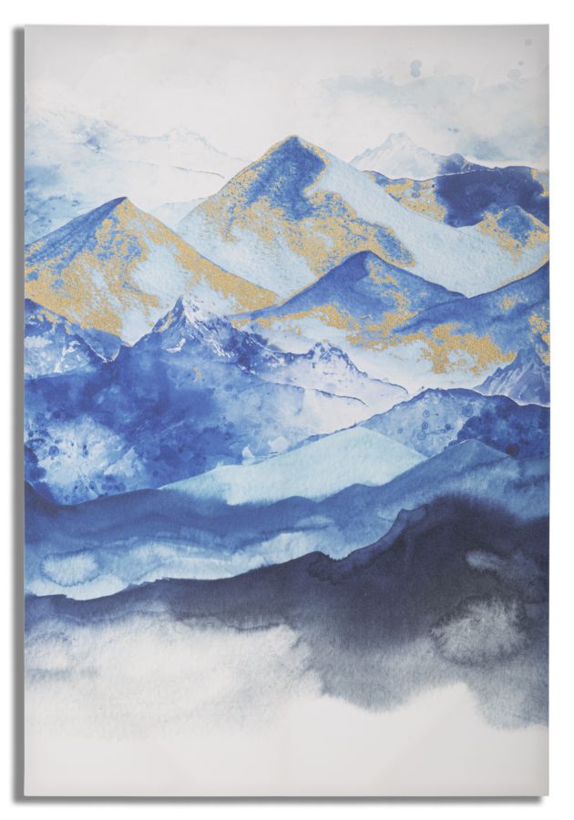 Stampa Dipinta Mountain 80x3x120 cm in Legno e Tessuto...
