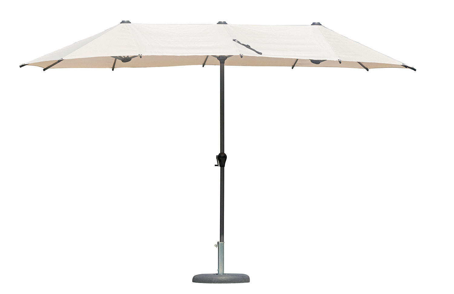 Ombrellone da Giardino Doppio 2x4m Palo Ø38 mm Antracite e Ecrù