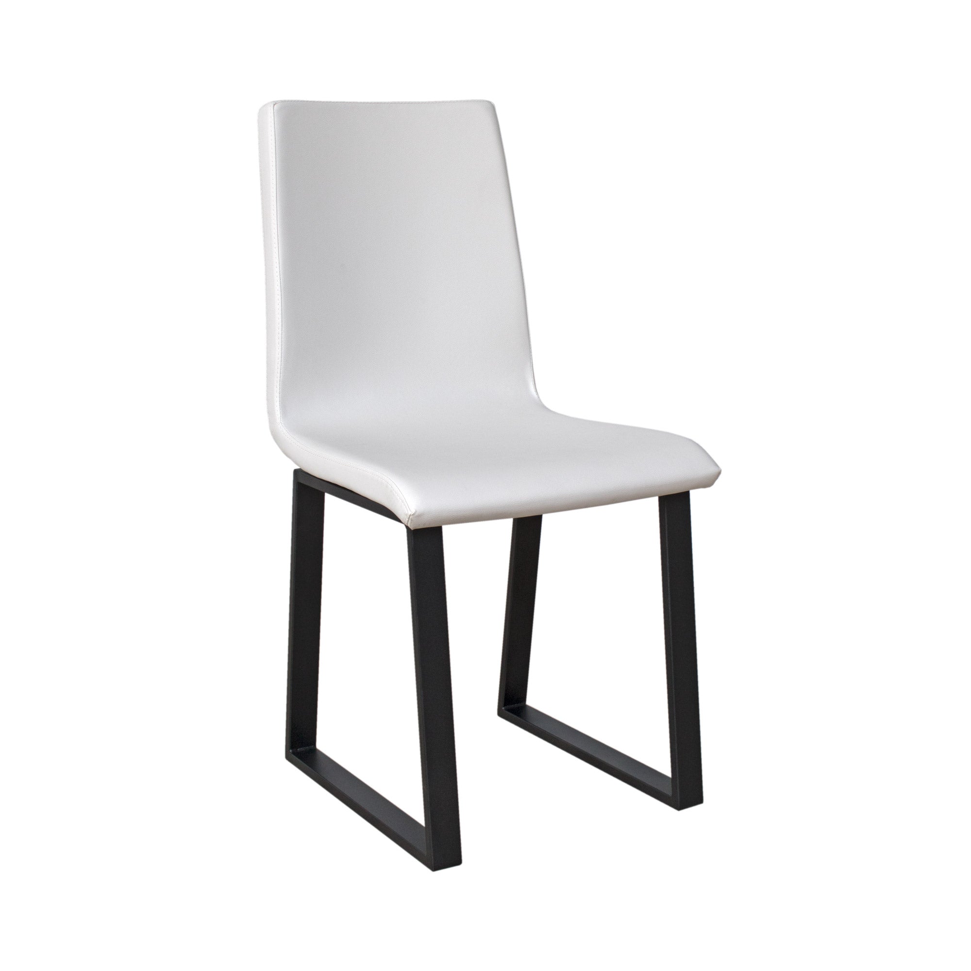 Image of Sedia 40/44x42x86 cm Baffy gambe Antracite in Similpelle Bianca