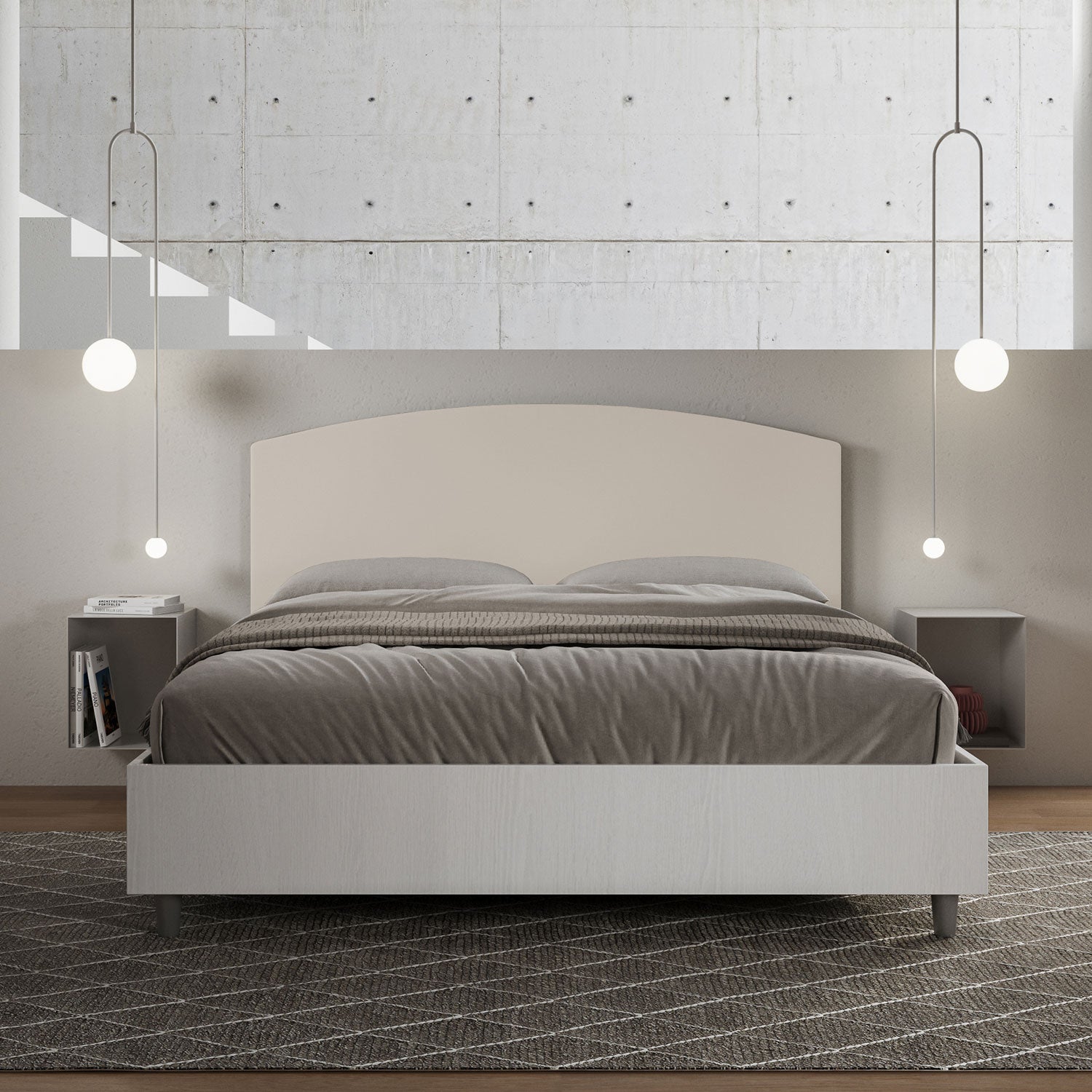 Letto Matrimoniale 160x200 cm Senza Rete Antilia Tortora...