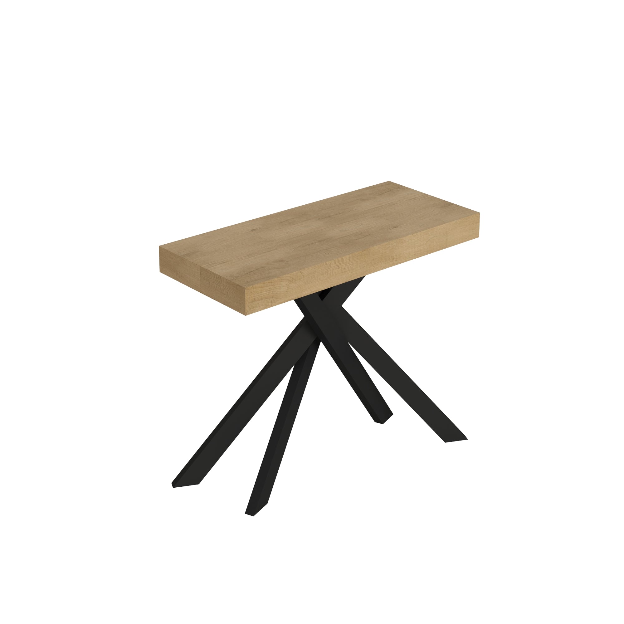 Consolle Allungabile 90-196x40x77 cm Saki Small Premium Quercia Natura Gambe Antracite