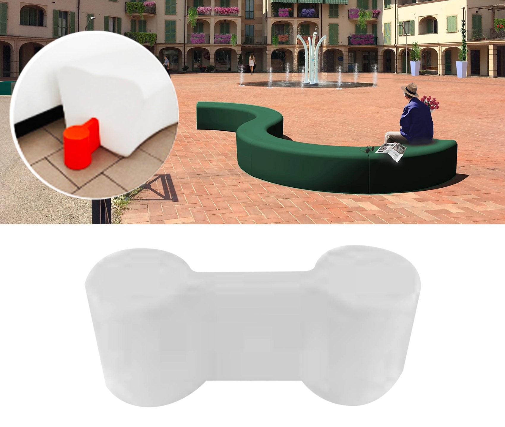 Image of Giunto per Collegare più Panche da Esterno Althea di Arkema Bianco
