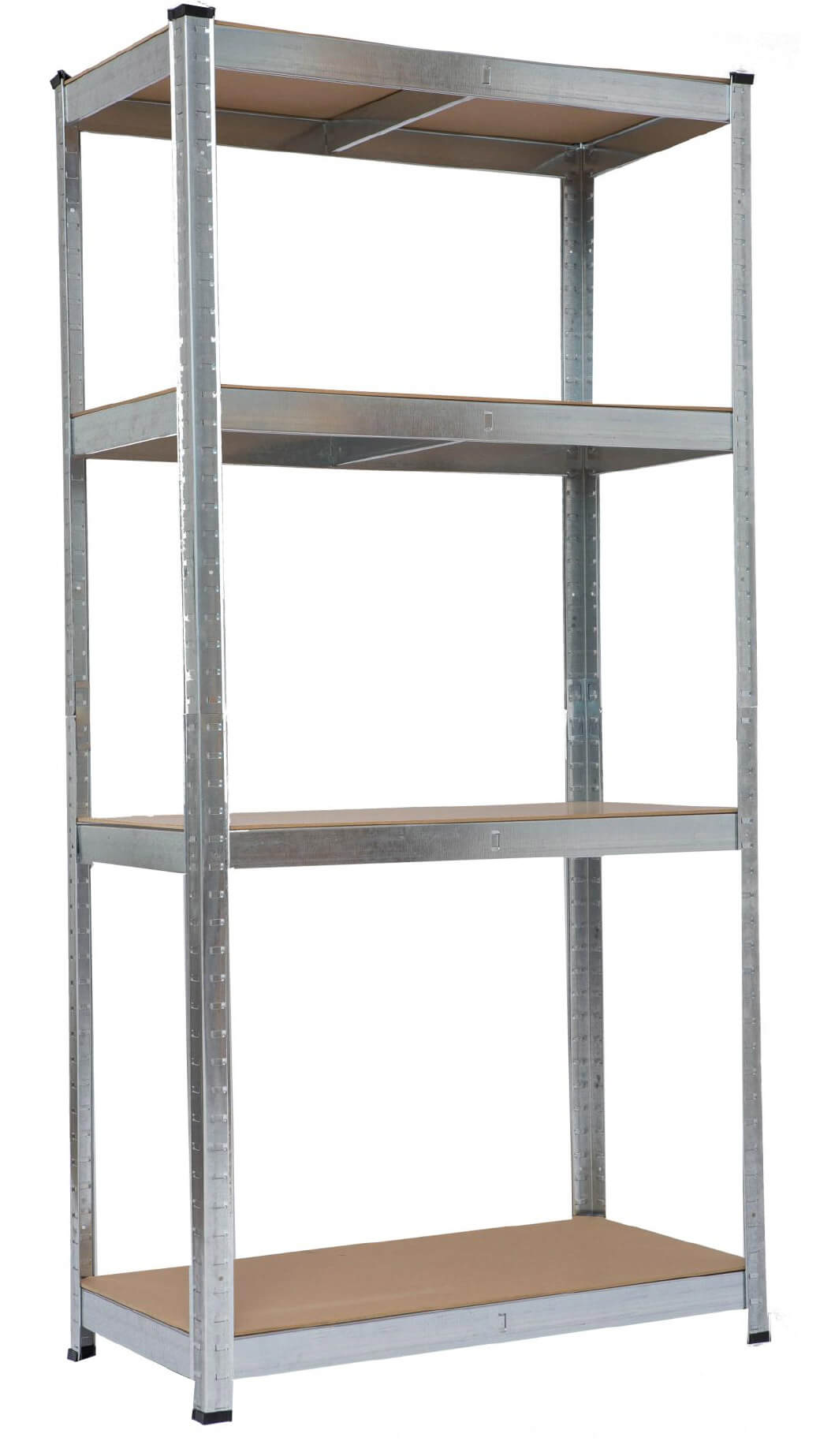 Image of Scaffale 4 Ripiani in Acciaio Galvanizzato e MDF Fadi argento