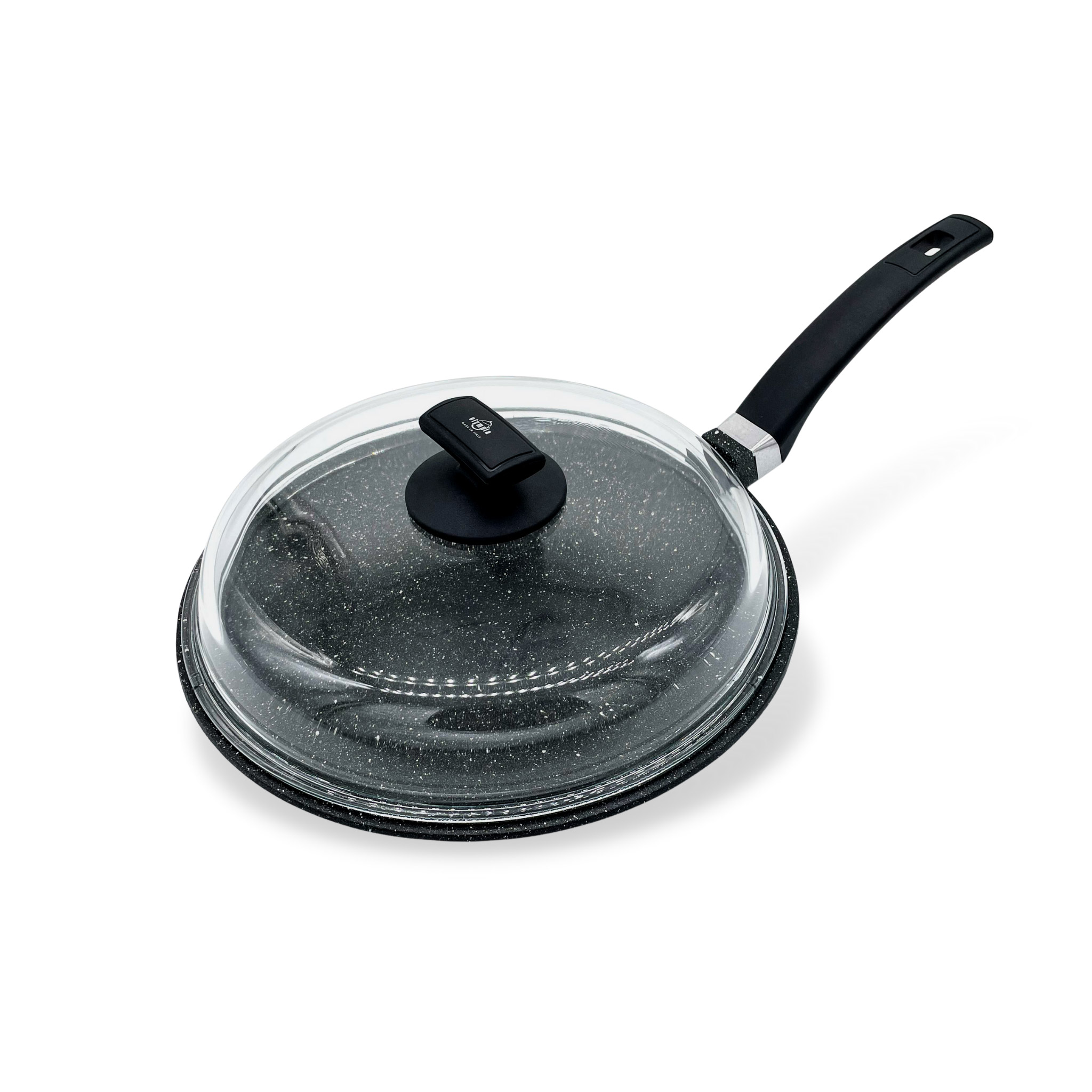 Image of Padella Fornetto con Coperchio in Vetro Antiaderente 1 Manico 30 cm Olympia Hard Cook