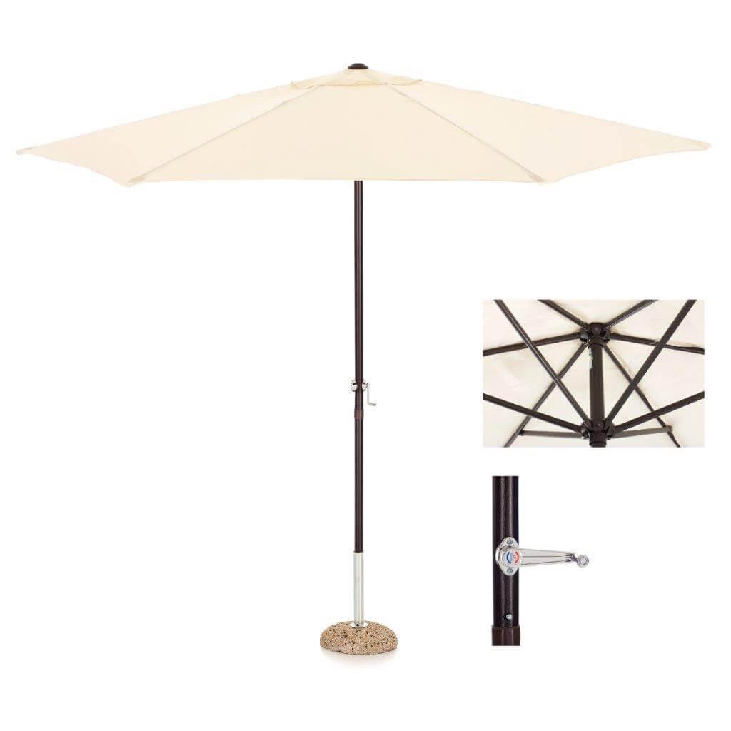 Ombrellone da Giardino Ø3 m Palo Ø38 mm in Ferro e Poliestere Garden Ecrù...