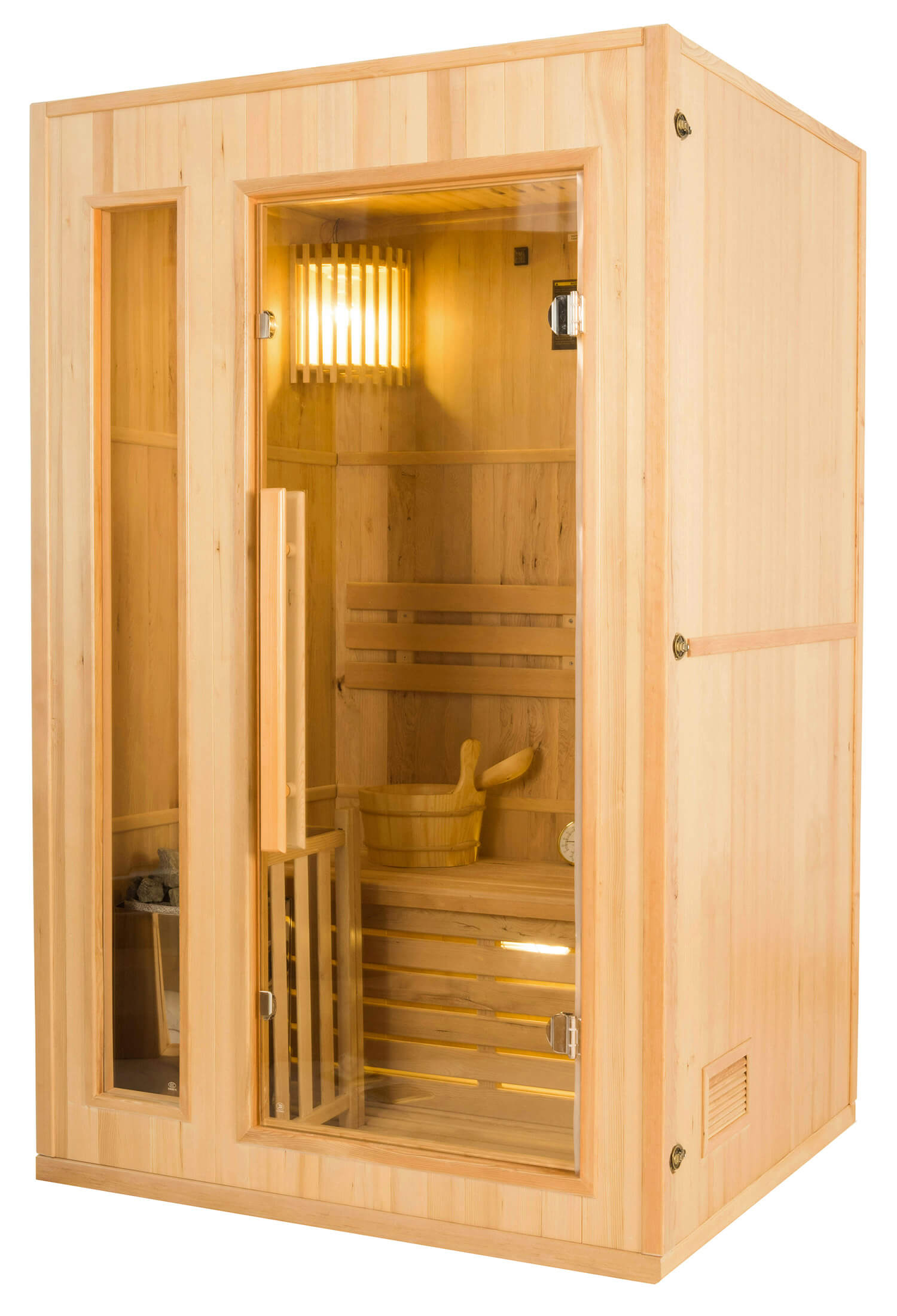 Sauna Finlandese ad Infrarossi 2 Posti 120x110 cm H190 in Legno di Abete Zen 2...