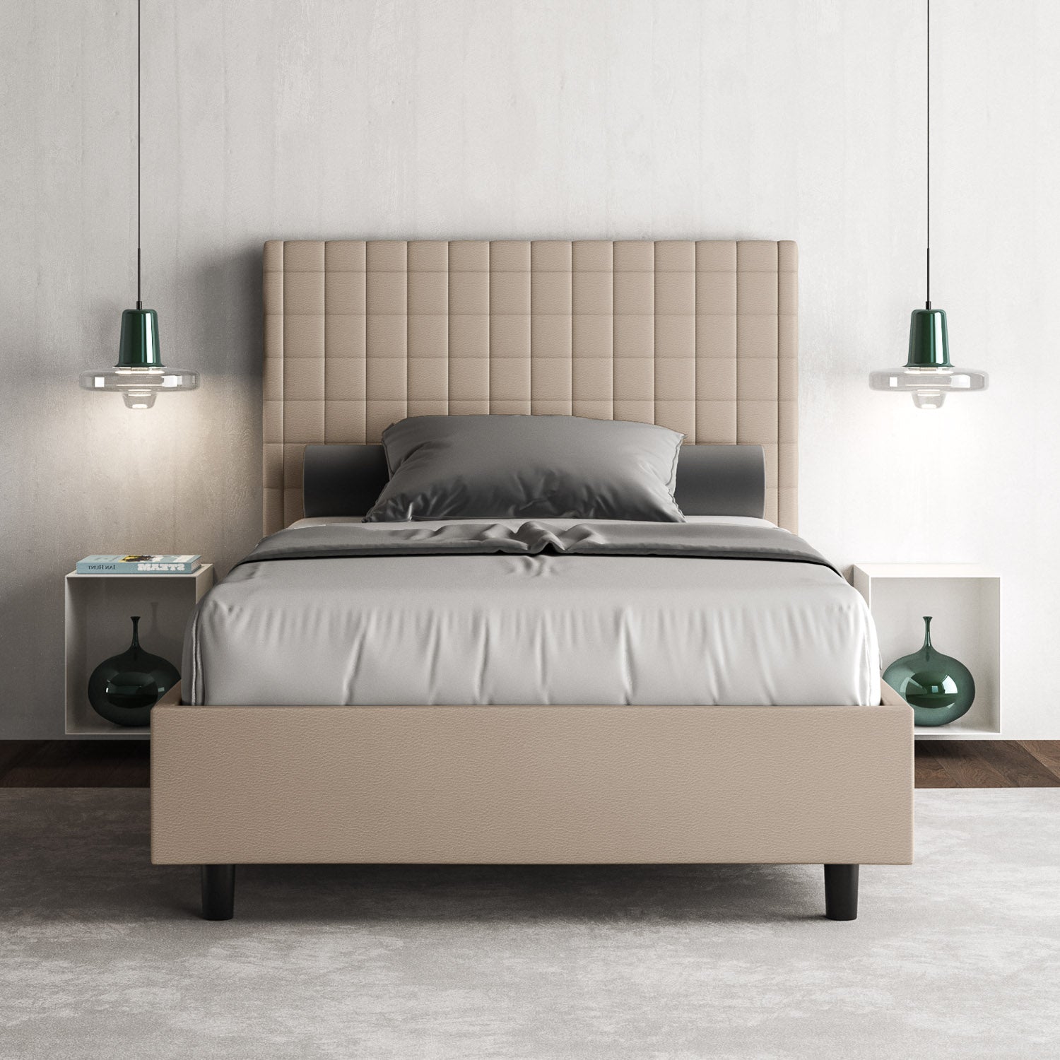 Letto Singolo 80x190 cm Senza Rete Sunny Tortora...