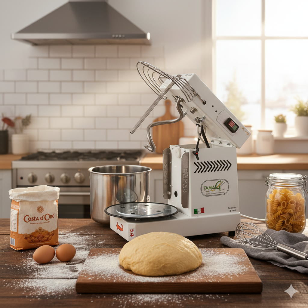 Impastatrice a Spirale Ribaltabile Vasca Estraibile 8Kg 400W Famag IM 10S...