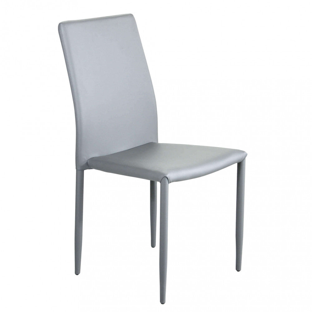 Image of Sedia Cammie 41x50x91 h cm in Similpelle Grigio chiaro