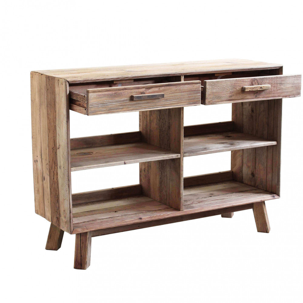 Mobile Dylan 117,8x40x85 h cm in Pino riciclato Marrone...