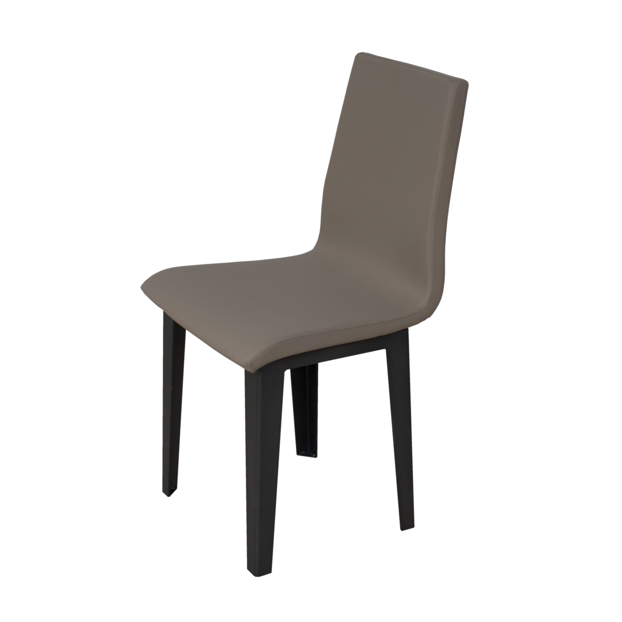 Image of Sedia 40/44x42x86 cm Armida gambe Antracite in Similpelle Tortora
