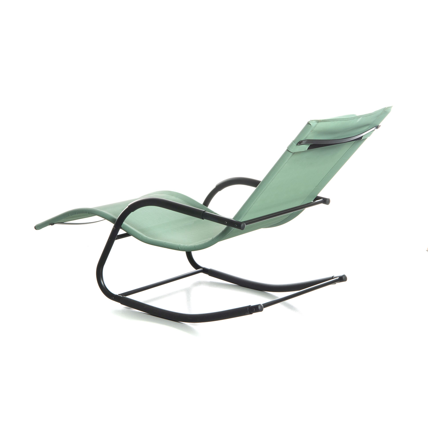 Sedia Sdraio a Dondolo da Giardino Rocking Sky 147,5x62x89 cm in Textilene Verde...