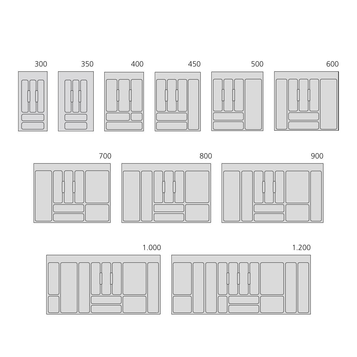 Portaposate Optima Vertex/Concept 500mm M 500 Plastica Grigio Antracite Emuca...