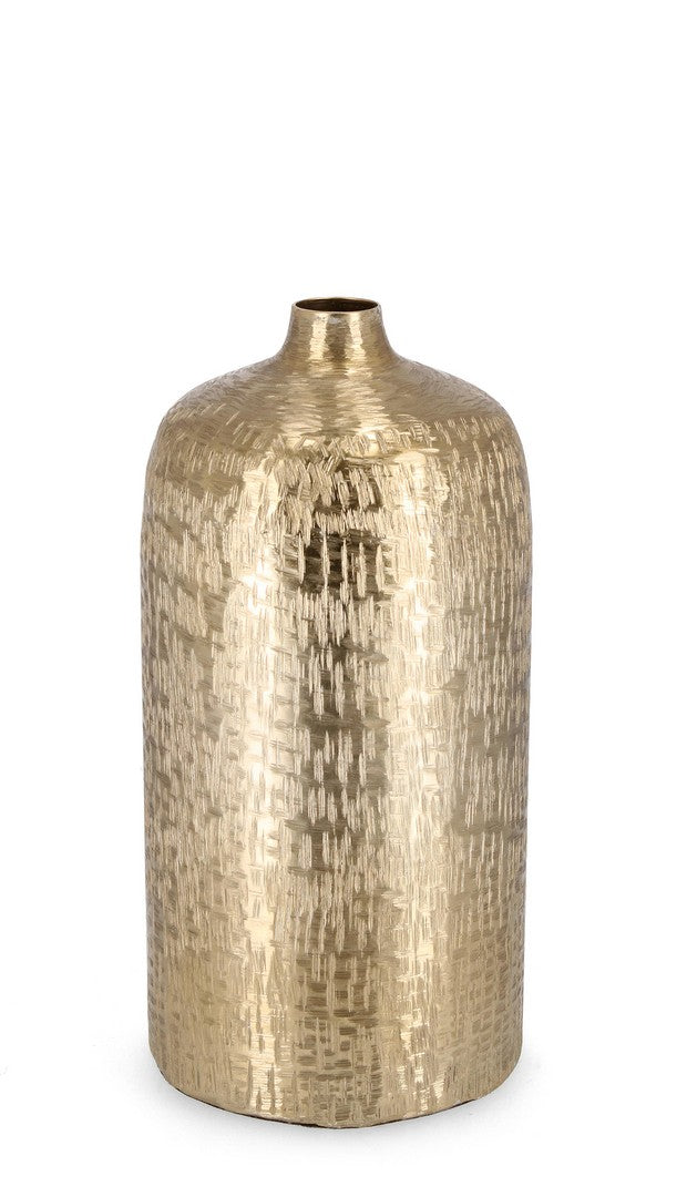 Image of Bottiglia Decorativa Ø18,5x38 cm in Metallo Lathe Oro