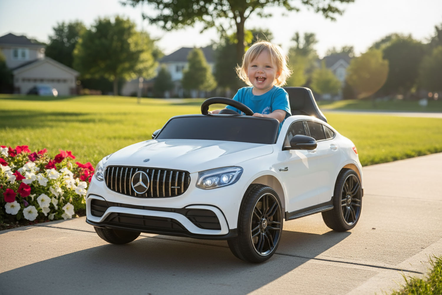 Macchina Elettrica per Bambini Licenza Ufficiale Mercedes AMG GLC63S Coupè 10,8V 5,4 Ah Bianco...