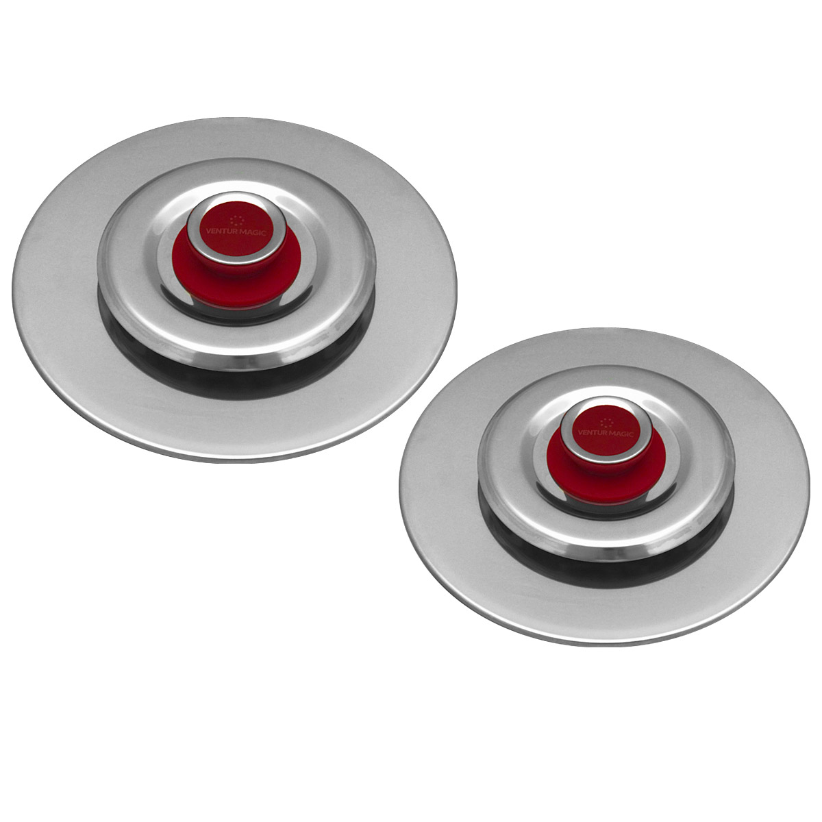 Kit 2 Coperchi Magici Antiodore Ventur Magic Ø27, Ø31 cm Cooker in Acciaio Inox Pomello Rosso