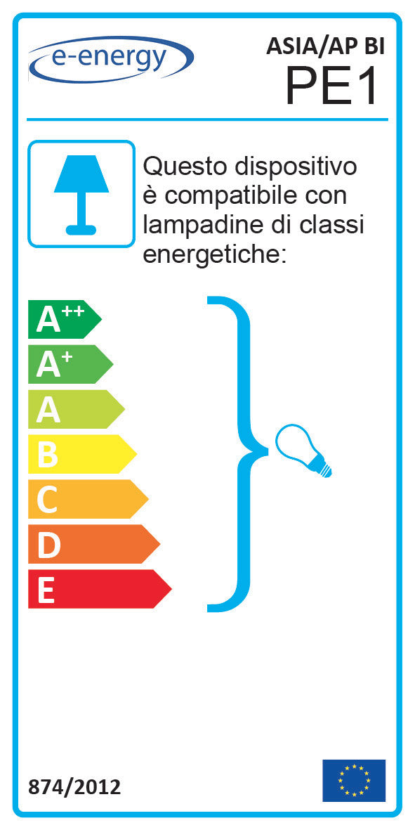 Applique 1xE27 Ganci Oro Vetro Screpolato Bianco E-Energy Asia...