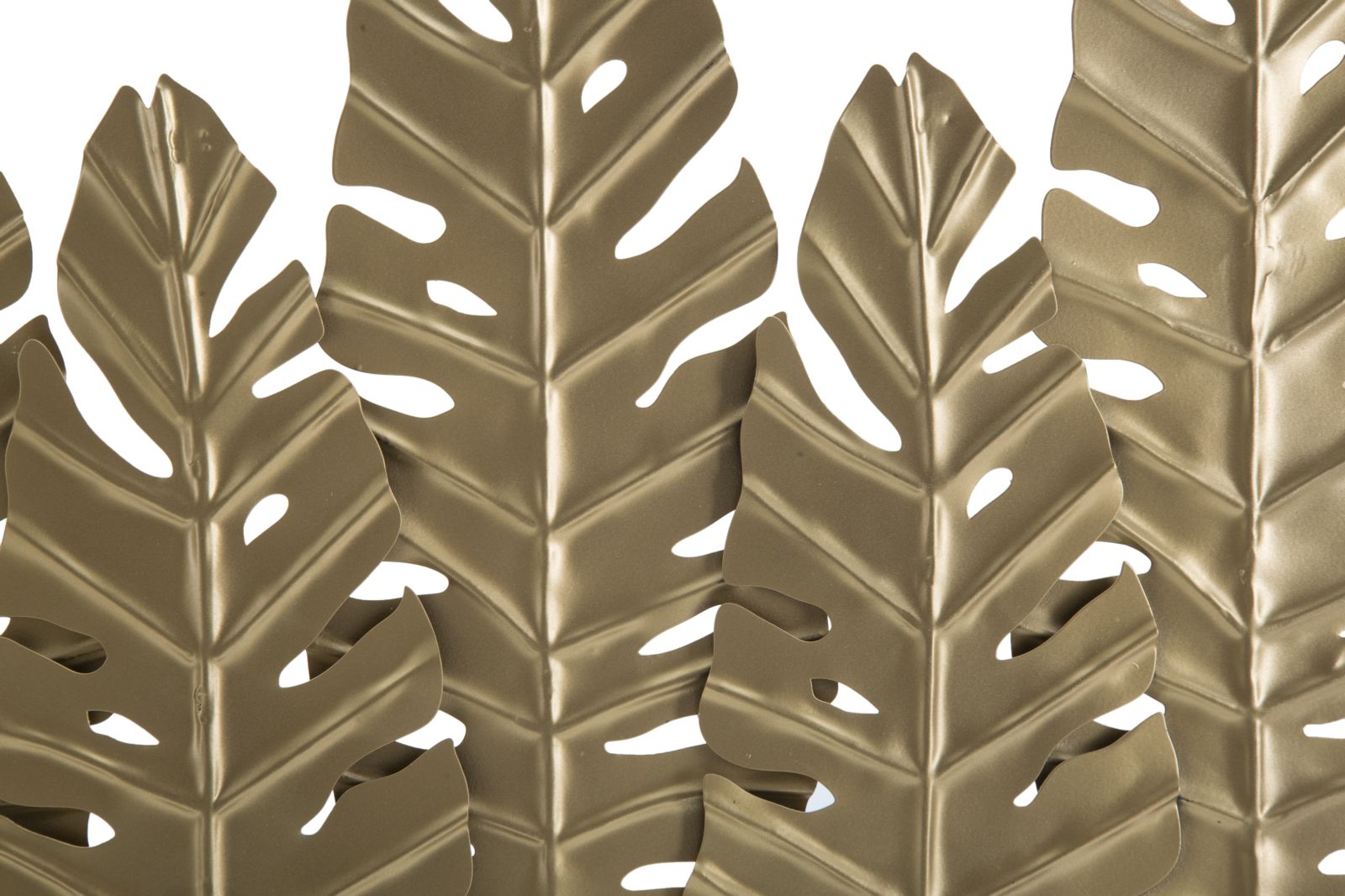 Scultura Long Leaf 47x10x57,5 cm in Ferro e MDF Oro...