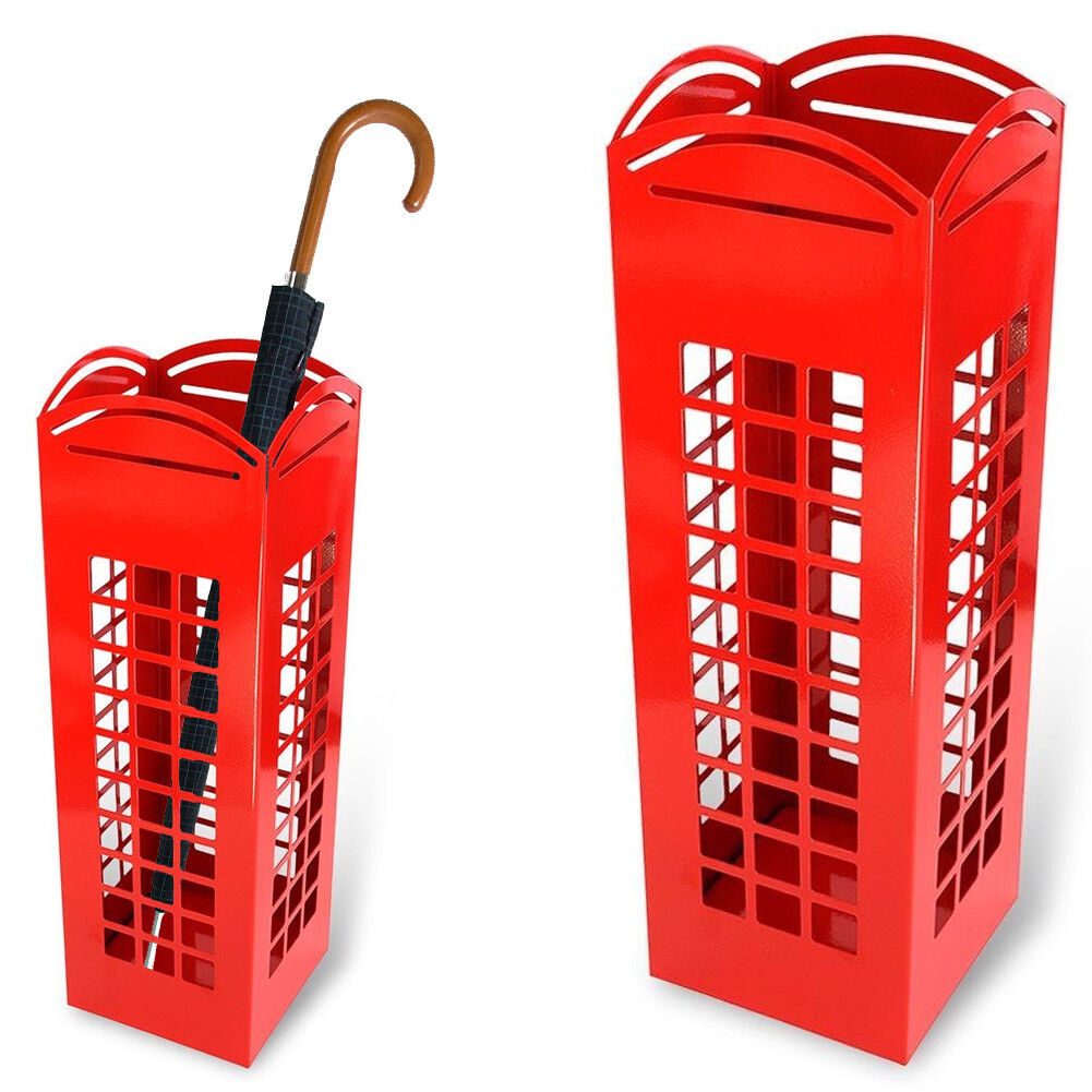 Portaombrelli in Metallo Design Quadrato Stand Rosso London...