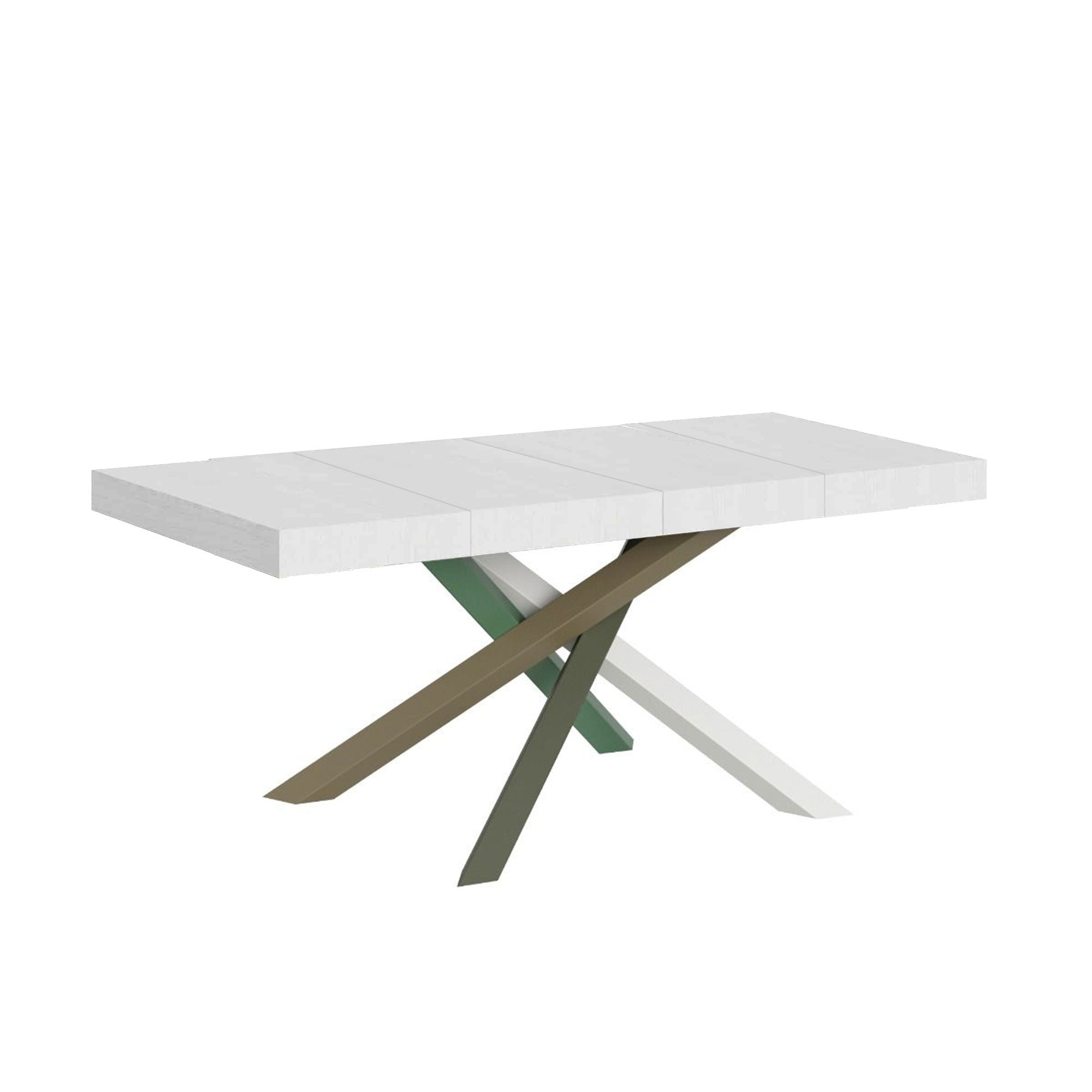 Tavolo Allungabile 130-390x90x77 cm Volantis Premium Bianco Frassino Telaio 4A