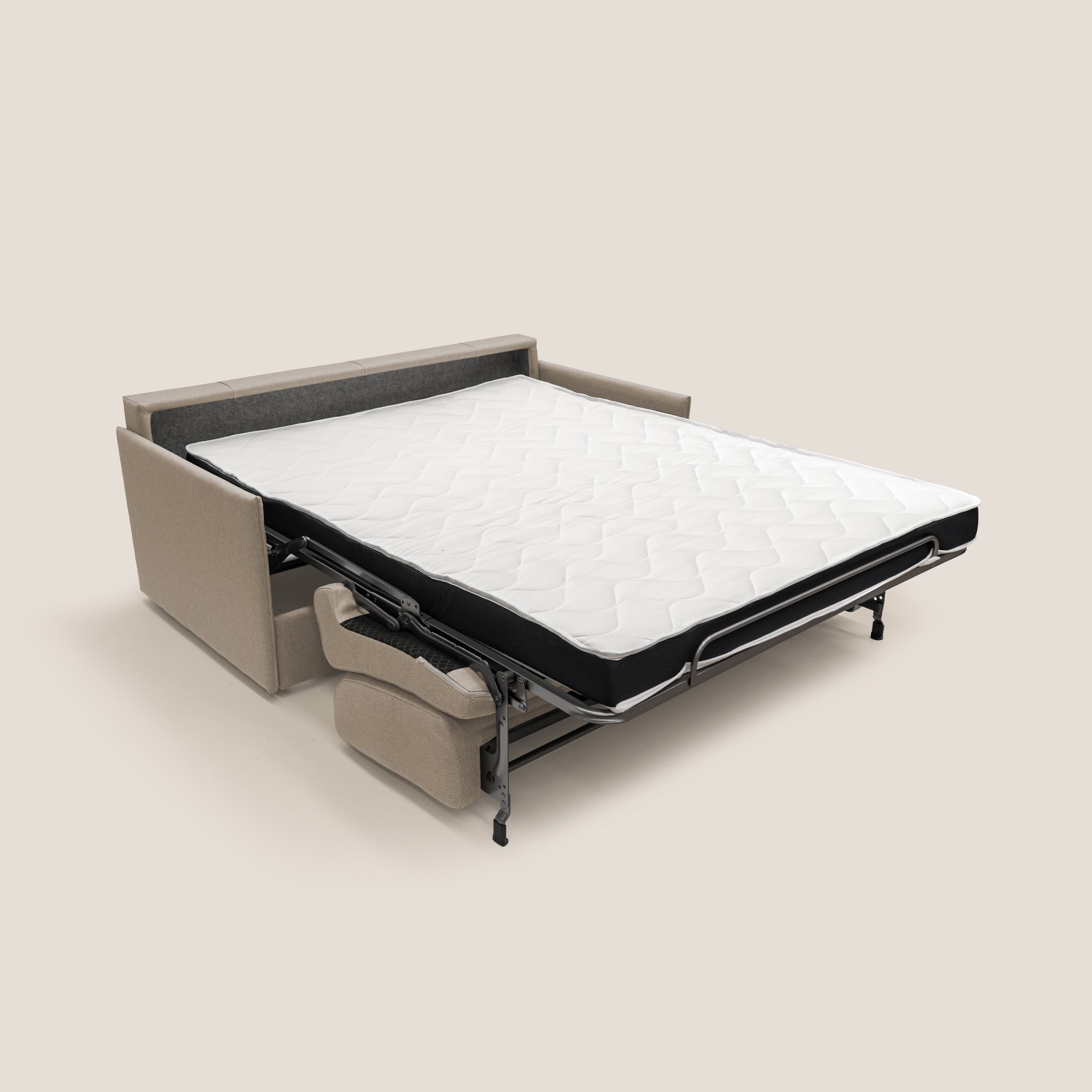 Divano Letto 2 Posti 169x90x96 cm in Tessuto Beige