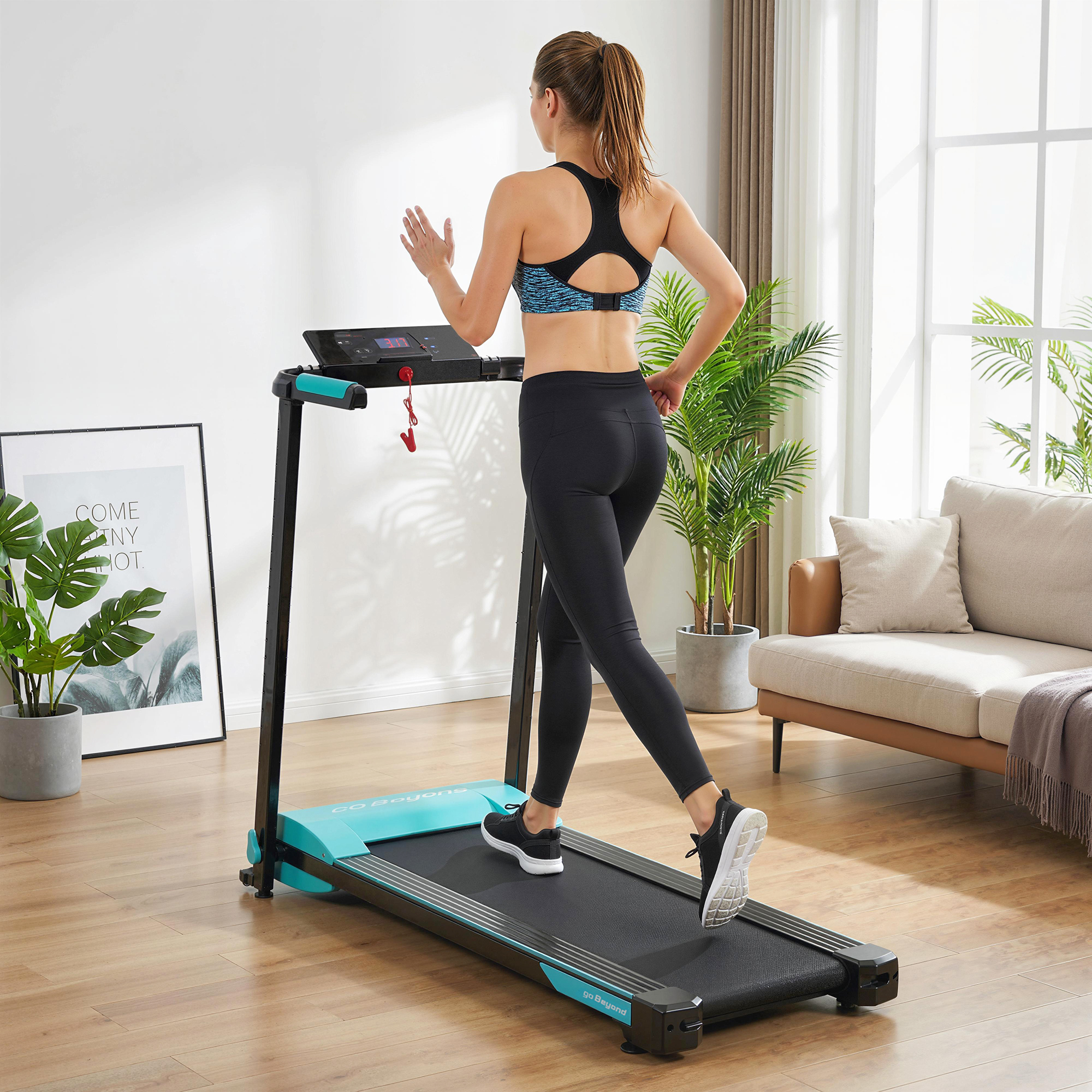 Tapis Roulant Pieghevole con Controllo Gestuale 64,5x130,5x1105 cm Azzurro...