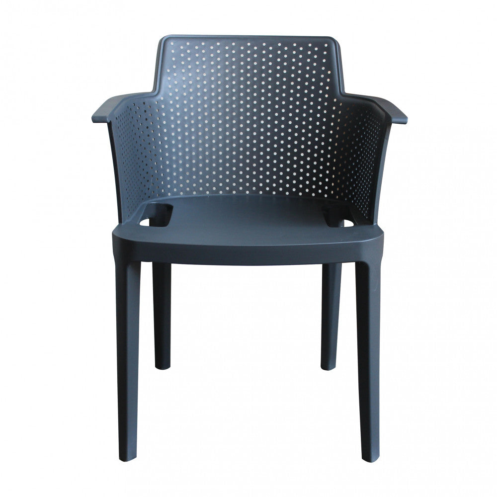Poltrona Cathy 60x58x76,5 cm in Polipropilene Antracite...