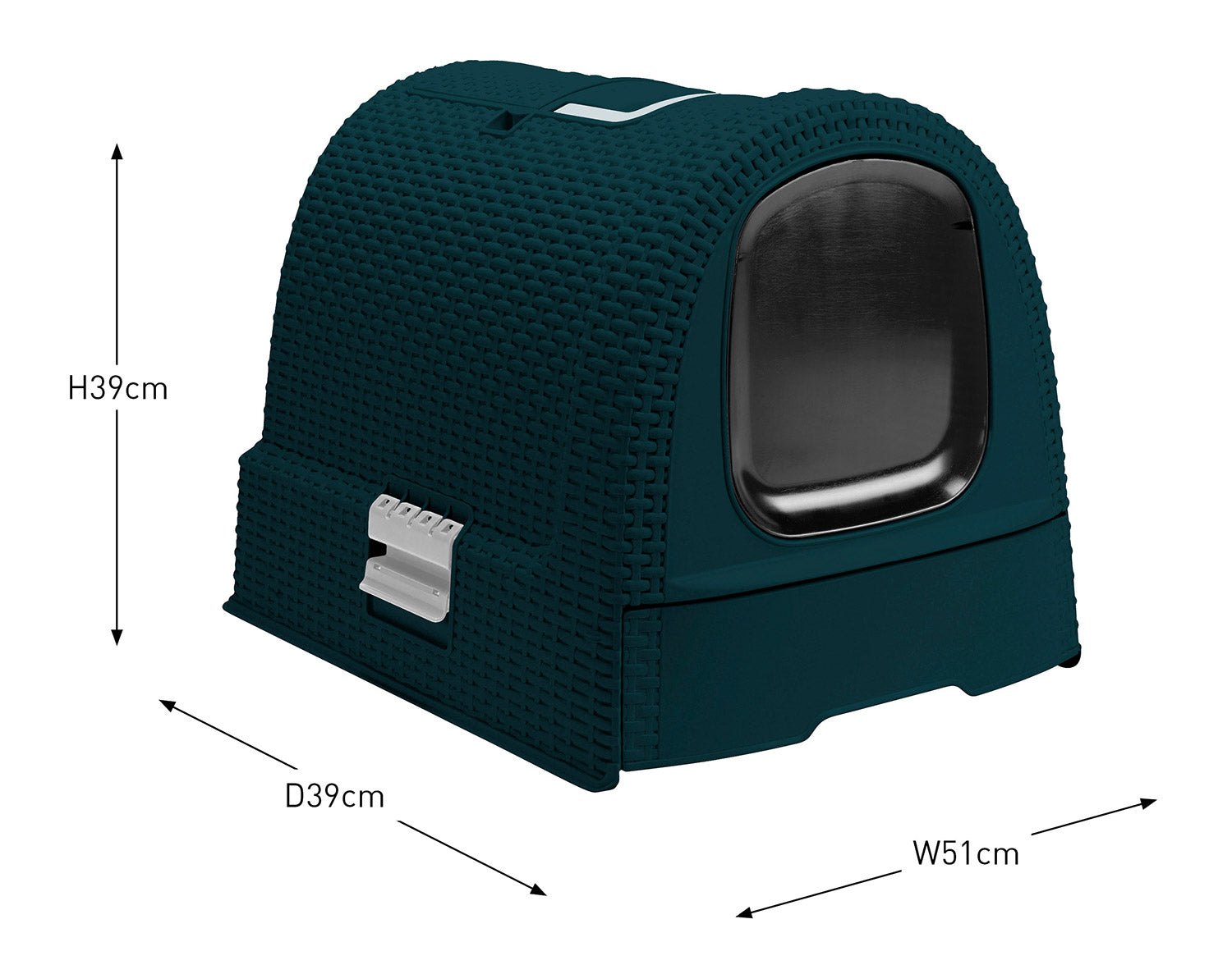 Lettiera per Gatti 51x39x39 cm in Plastica Effetto Rattan Keter Cat Litter Box Graphite...