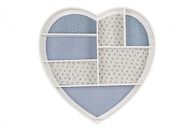 Porta Gioielli Blue Cuore 60x8x60 cm in Legno
