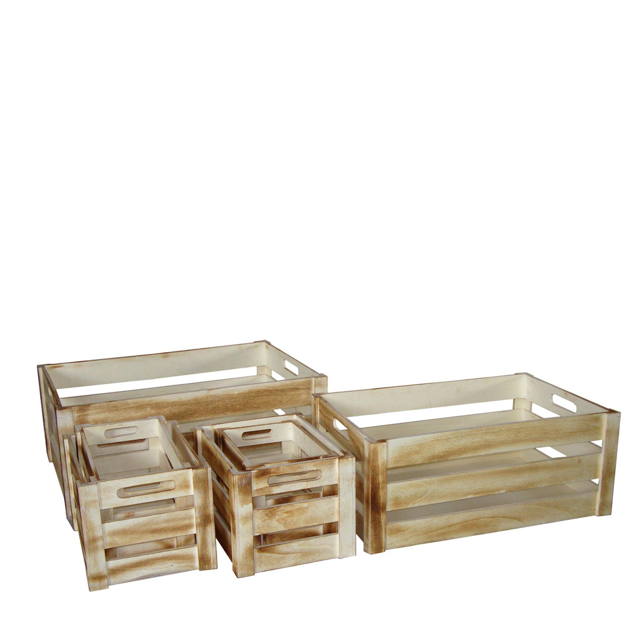 Image of Set di 6 Cassetta in Legno Larghezza 54 cm