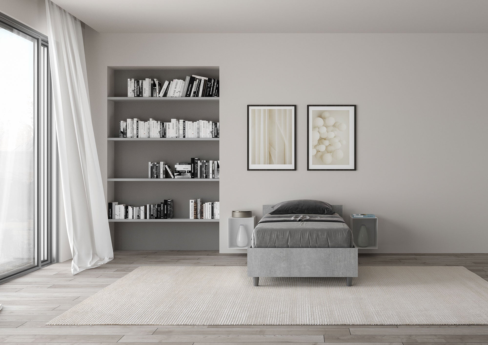Letto Singolo 80x200 cm Senza Rete Nuamo Grigio...