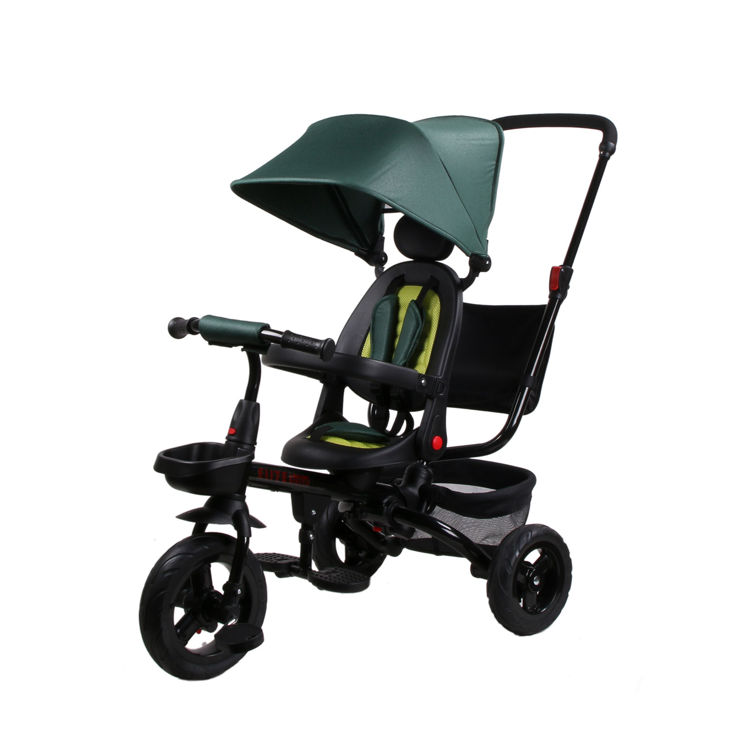 Image of Triciclo My Way Passeggino per Bambini 105,5x52x99 cm Pieghevole Seggiolino Girevole Verde
