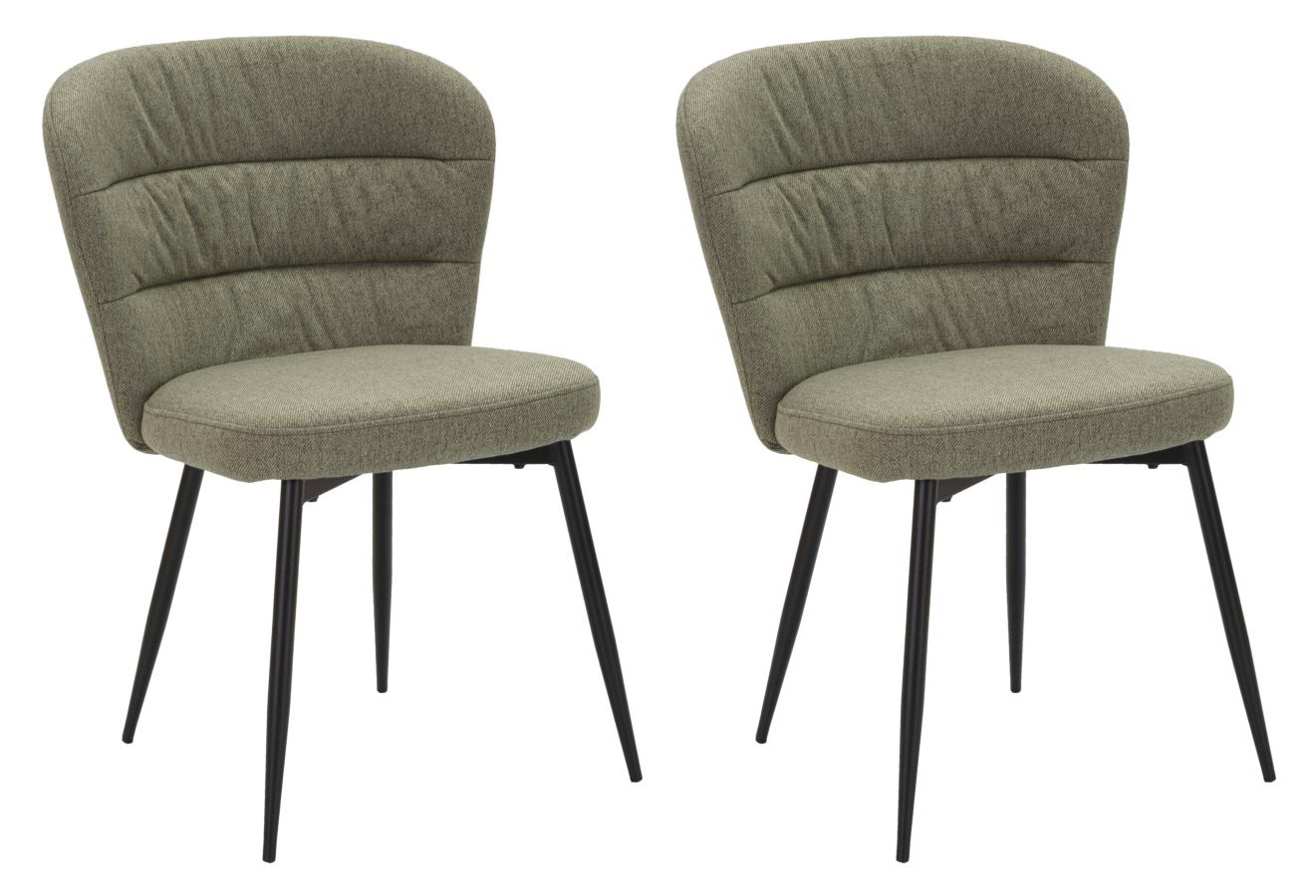Image of Set 2 Sedie Losanna 58x85x60,5 cm in Tessuto Verde/Nero