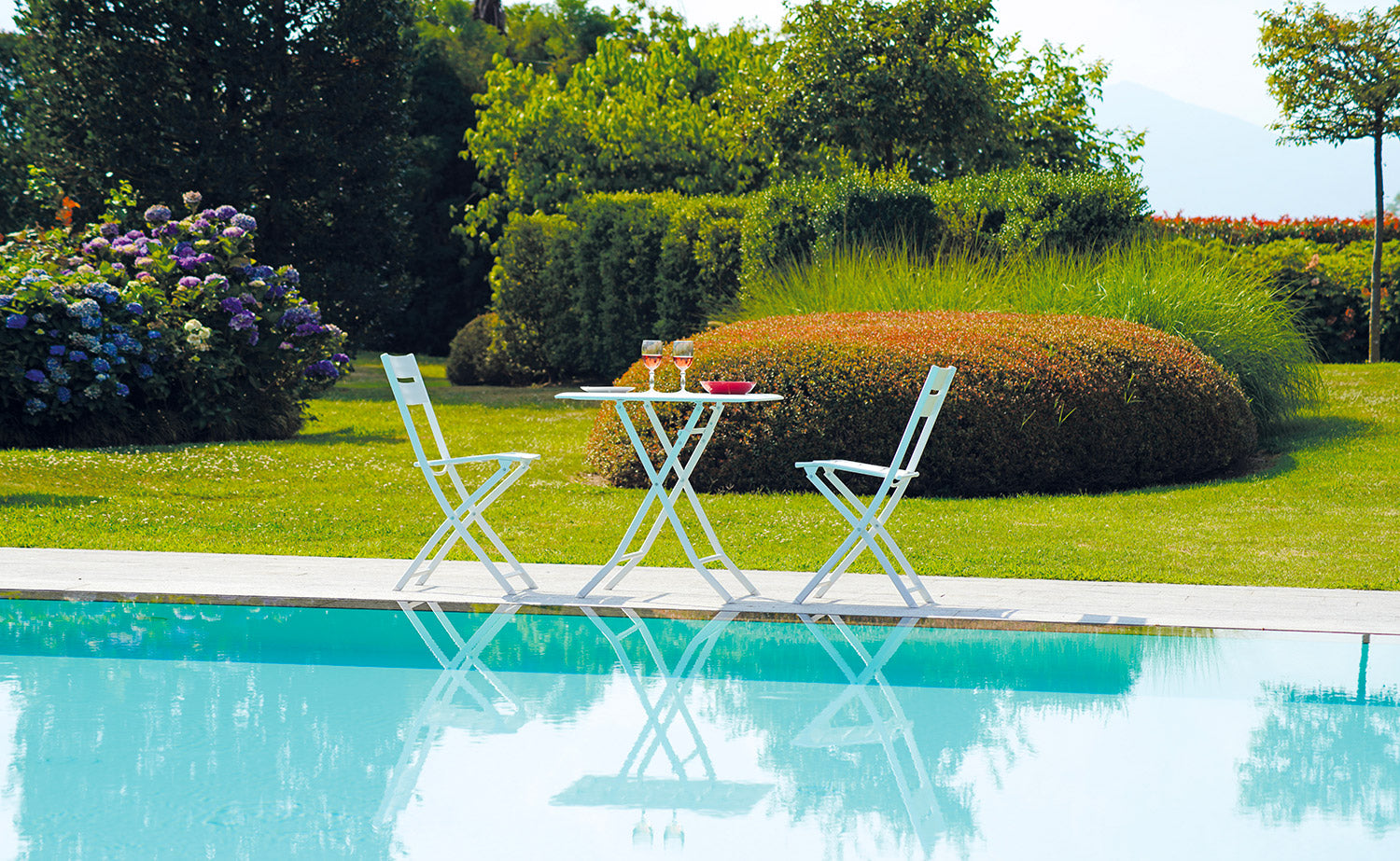 Tavolo Pieghevole da Giardino 60x60x72 cm Lucca in Alluminio Bianco...
