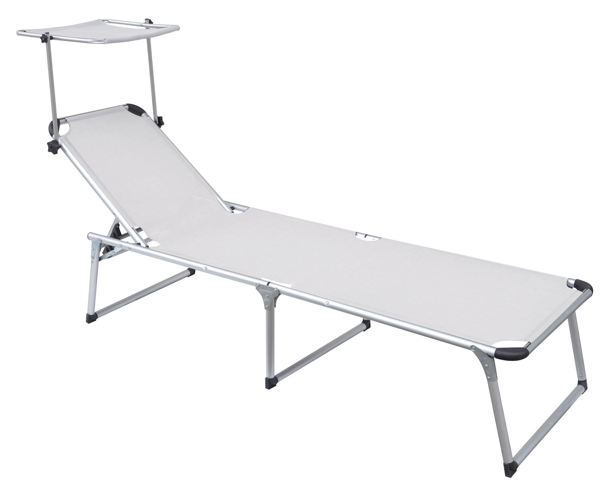 Set 2 Lettini Prendisole da Giardino Pieghevole 220x59x39 cm in Alluminio e Textilene Avorio...