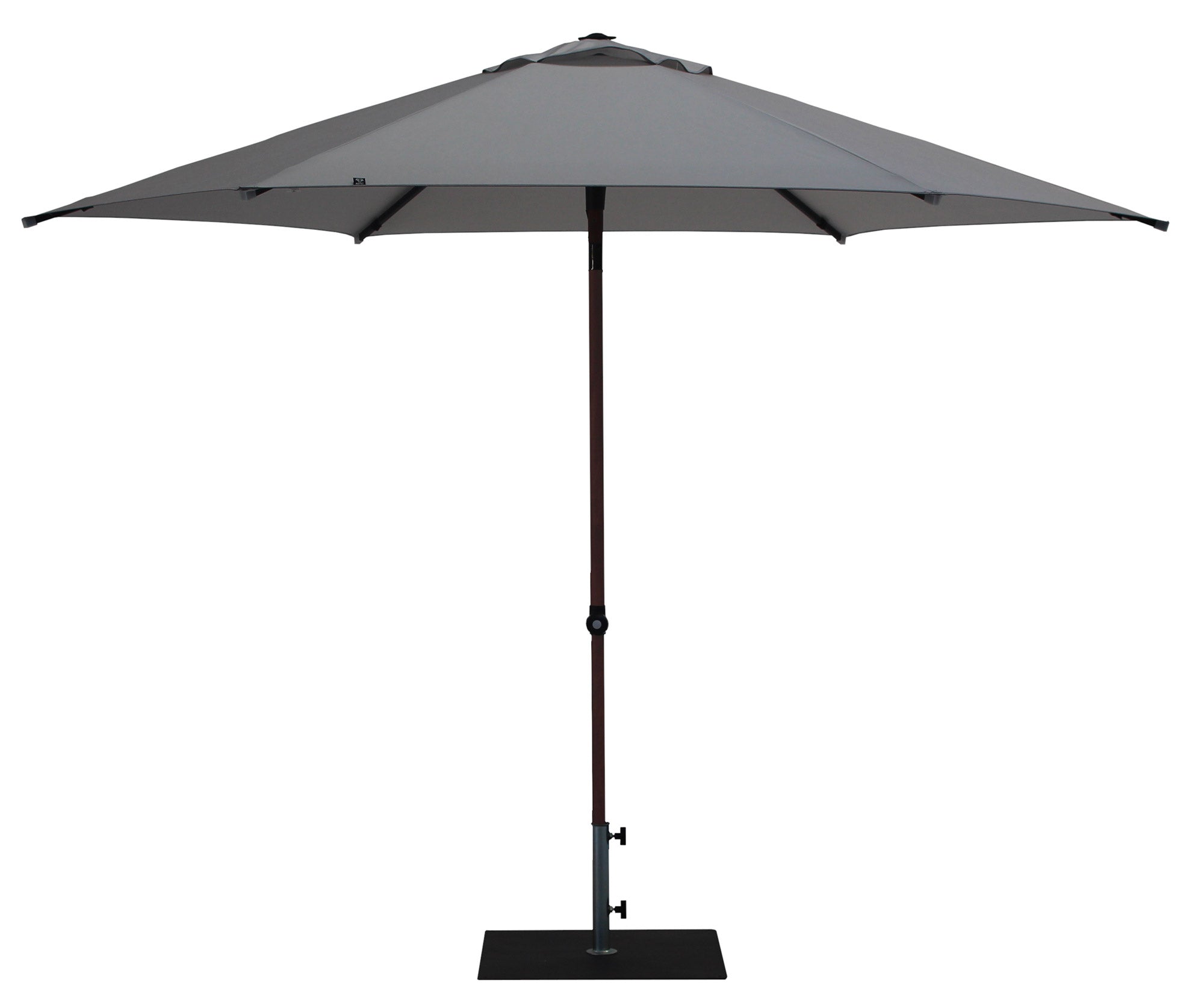 Ombrellone da Giardino Ø3 m Palo Ø38 mm in Alluminio Effetto Legno Tessuto Olefin Trend Wood Grigio