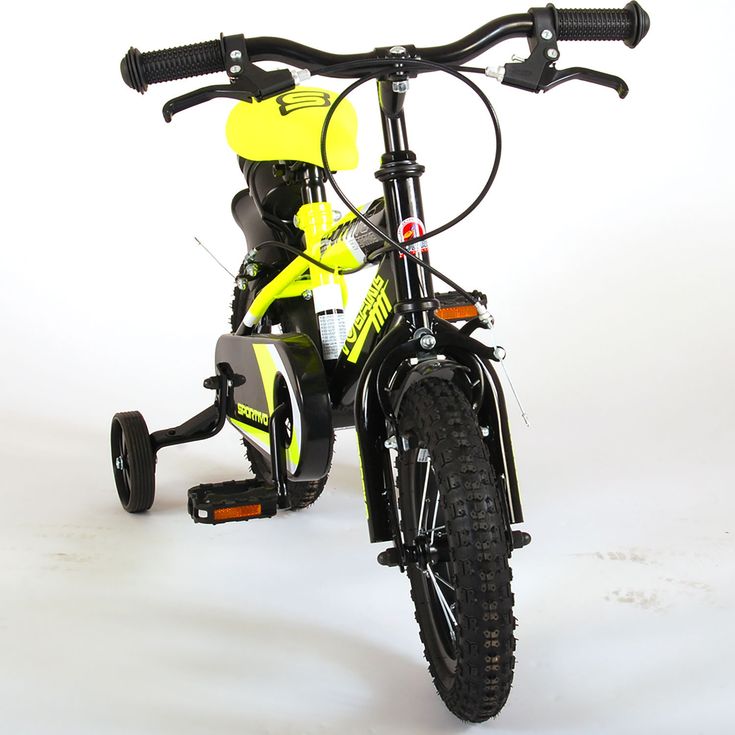 Bicicletta per Bambini 16" Stabilizzatori e Freni Caliper Giallo...