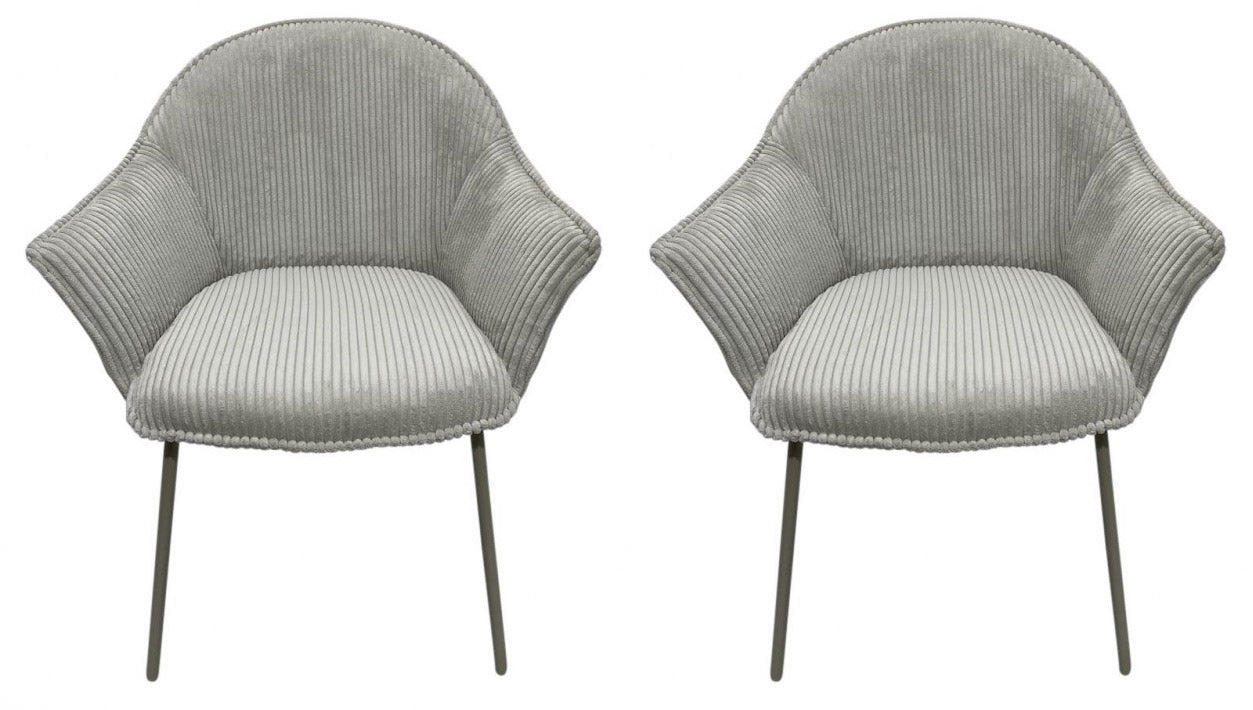 Image of Set 2 Sedie con Braccioli 66x64x83 cm in Poliestere Cassidy Warm-Grigio Chiaro