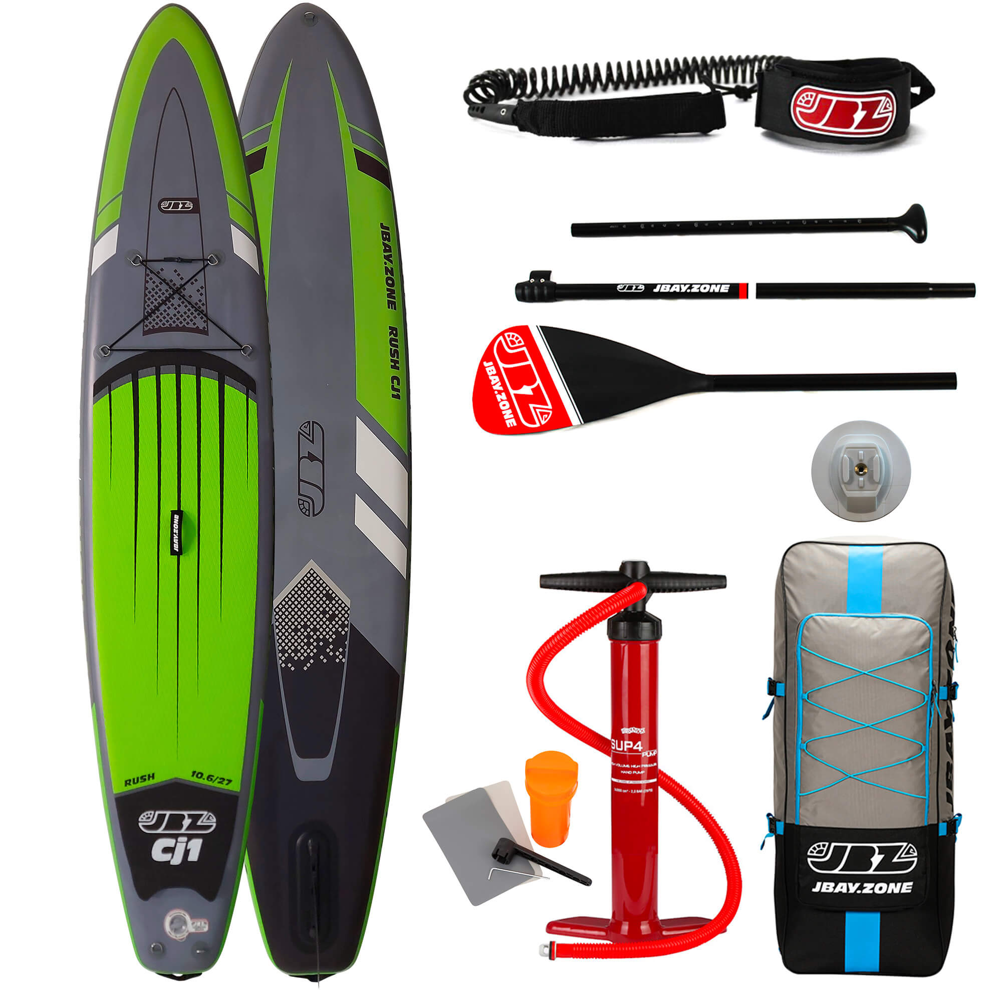 SUP Tavola Stand Up Paddle Gonfiabile 320x68,5x15 cm con Pagaia Zaino e Accessori Jbay.Zone Rush CJ1...
