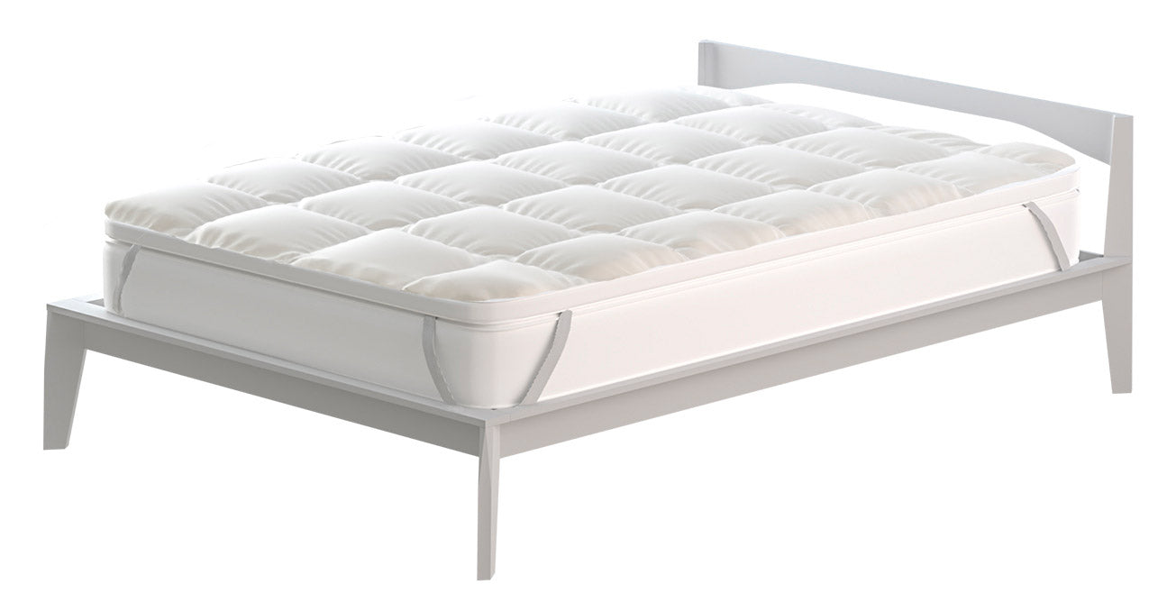 Topper Singolo Trapuntato 600 gr/mq con Elastici Plus Bianco