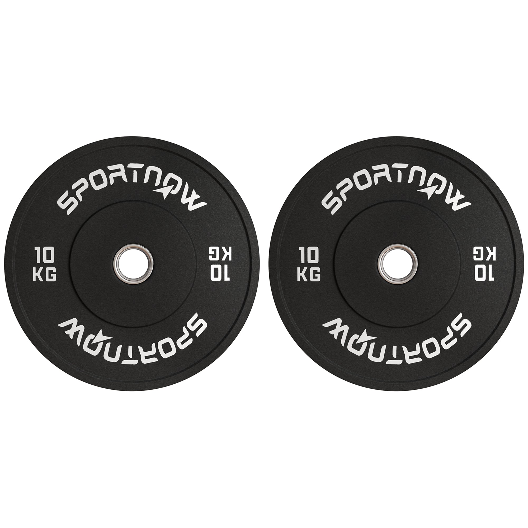 Image of Set 2 Dischi Pesi da 10kg con Foro da 2&quot;/5 cm per Manubri e Bilancieri in Gomma Nero