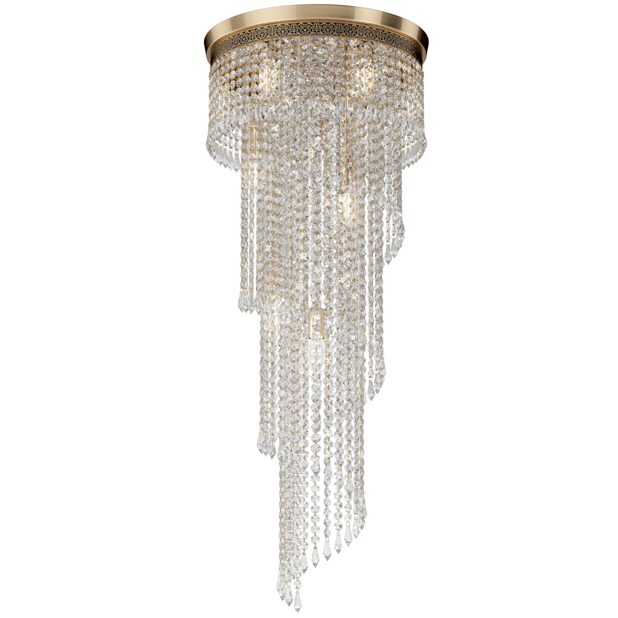 Image of Lampadario Royal Classic in Metallo Cascade Oro Antique