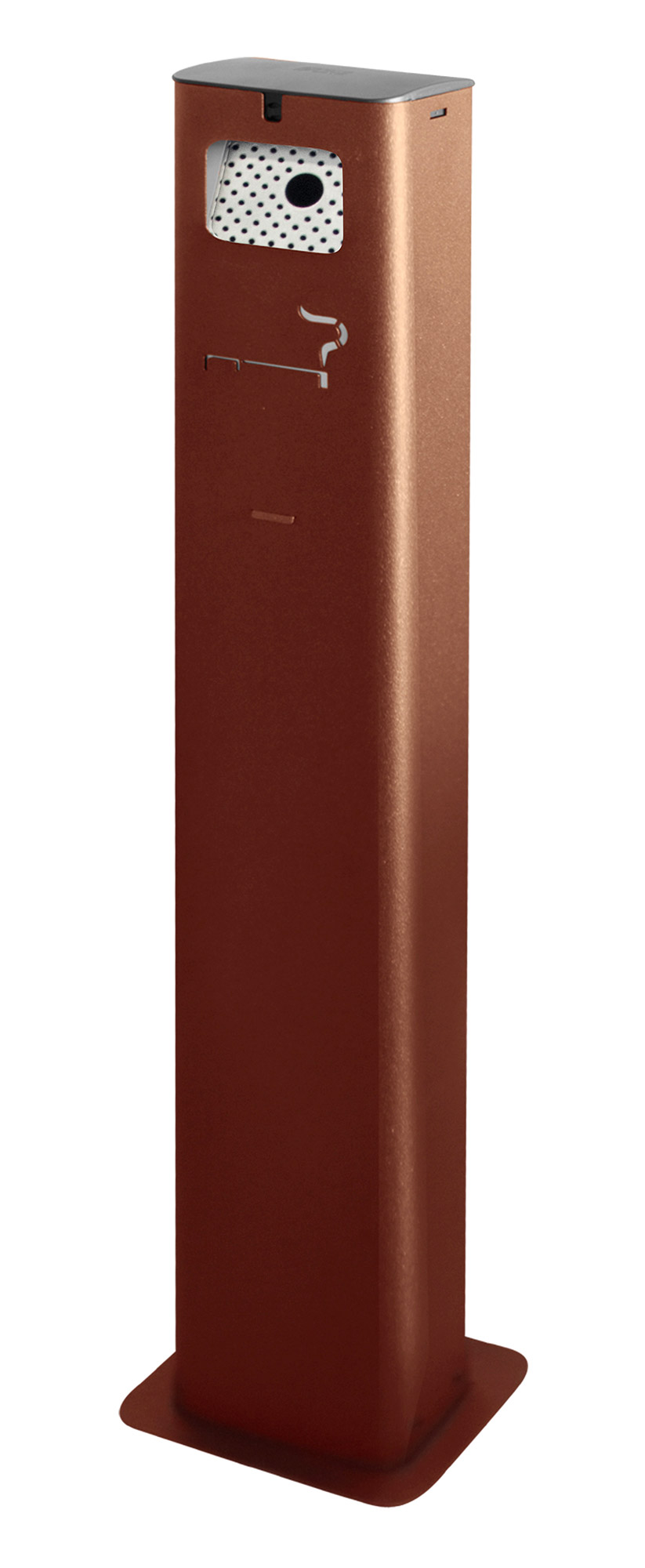 Image of Posacenere a Colonna 17,5x10,5xh106 cm In Acciaio Verniciato con Contenitore Interno Marrone