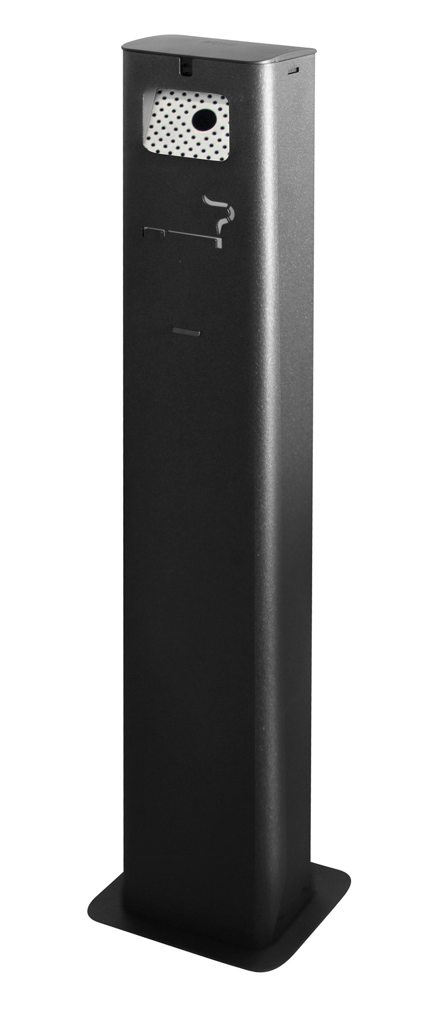 Image of Posacenere a Colonna 17,5x10,5xh106 cm In Acciaio Verniciato con Contenitore Interno Nero