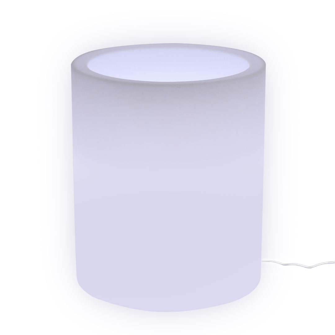 Image of Vaso Luminoso da Esterno 35x42 cm In Polietilene Rose Led Bianco Frossodo