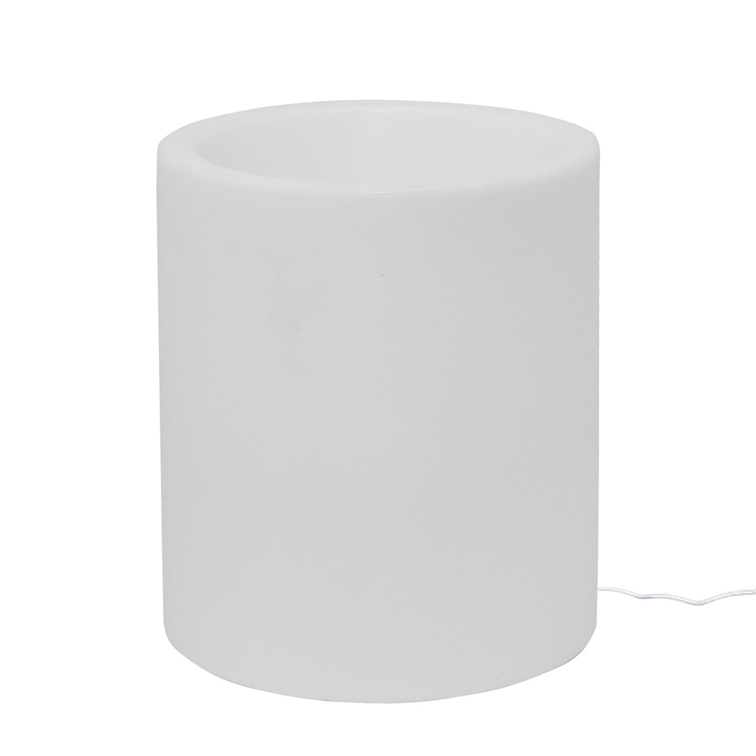 Image of Vaso Luminoso da Esterno 35x42 cm In Polietilene Rose Led Bianco Neutro