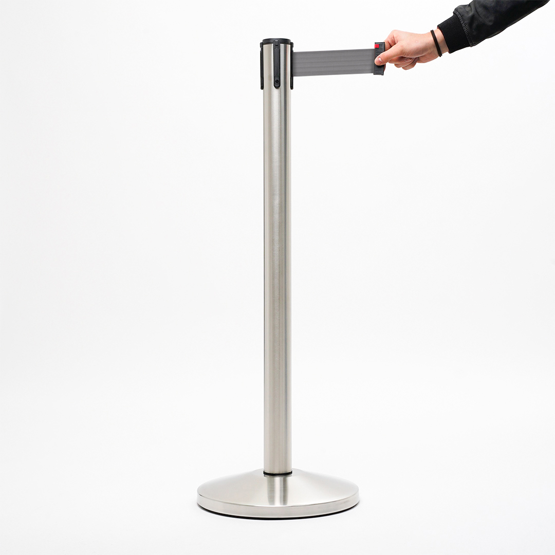 Image of Colonnina con Nastro da 3 m in Metallo argento nastro Grigio