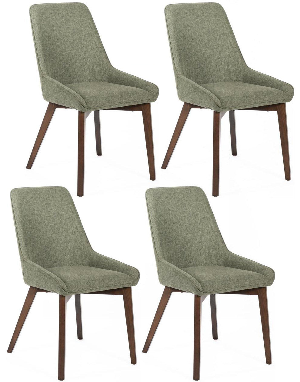 Image of Set 4 Sedie 62x49,5xH87 cm in Tessuto Vera Verde