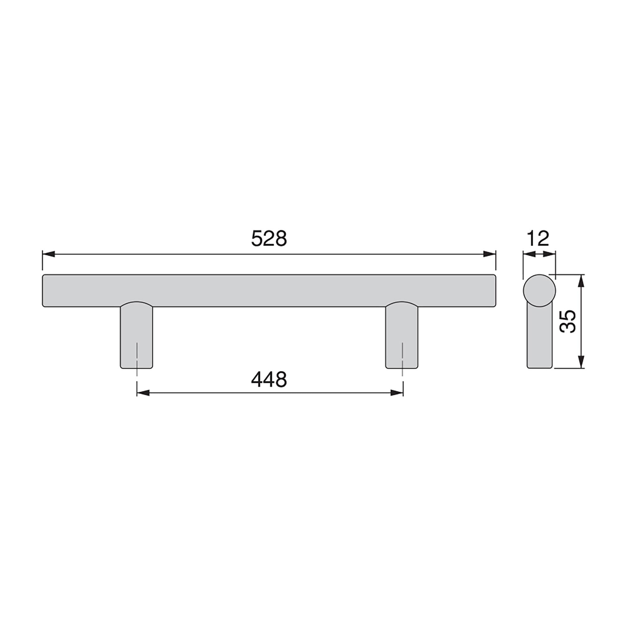 Maniglie per Mobile 12 mm Interasse 448 mm Acciaio Nichel Satinato 10 Pezzi Emuca...